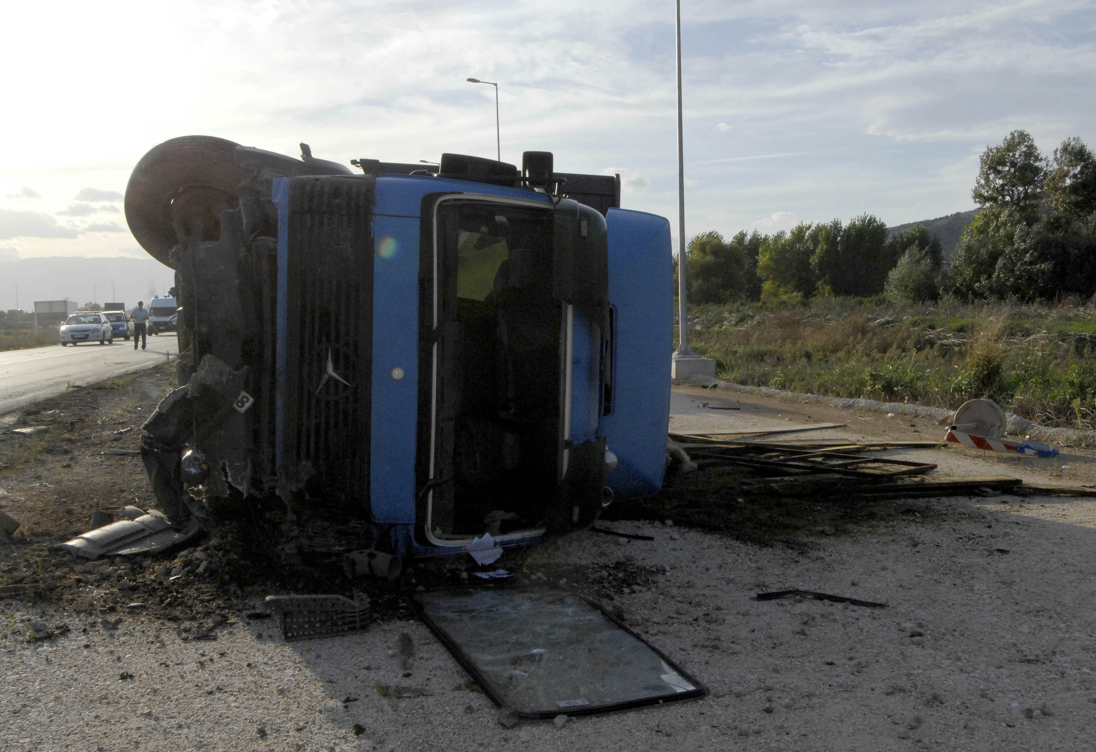To μοιραίο φορτηγό λίγα λεπτά μετά την τραγωδία - ΦΩΤΟ EUROKINISSI