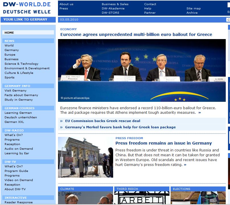 Το γερμανικό δίκτυο Deutsche Welle γράφει πως η ΕΕ συμφώνησε τελικά να βοηθήσει την Ελλάδα