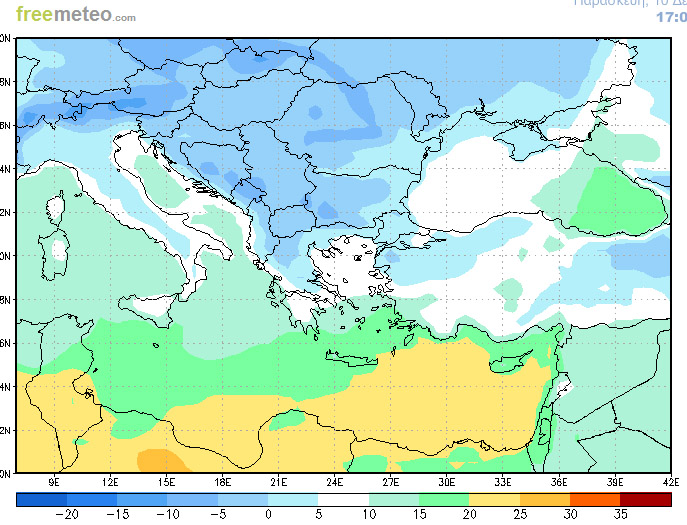 Η
κάθοδος του χιονιά στις 17.00