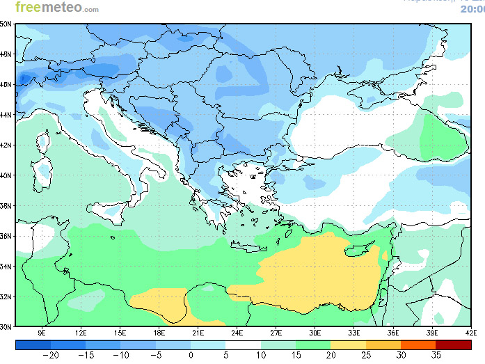 ΩΡΑ 20.00 Με μπλε χρώμα έχει καλυφθεί πλεον όλη η χώρα