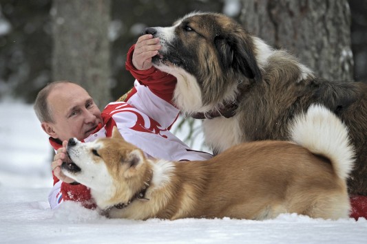Όταν ο Βλαντιμίρ Πούτιν φόρεσε τη φόρμα του και βγήκε να παίξει στο χιόνι με τα σκυλιά του....