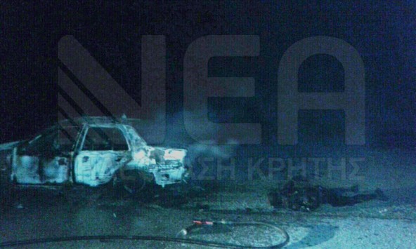 Κρήτη: Θρίλερ με άντρα που κάηκε ζωντανός δίπλα στο αυτοκίνητο που βλέπετε - Οι πυροσβέστες τον βρήκαν απανθρακωμένο (Φωτό)!