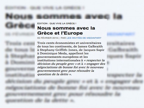 300 διανοούμενοι στο πλευρό της Ελλάδας: Σεβαστείτε την απόφαση του ελληνικού λαού