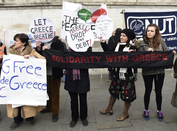 Αλληλεγγύη στην Ελλάδα, φωνάζουν στο Λονδίνο - Φωτό ΑΠΕ - ΜΠΕ