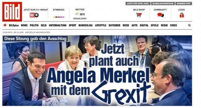 Bild: Τώρα μέχρι και η Μέρκελ σκέφτεται το Grexit!