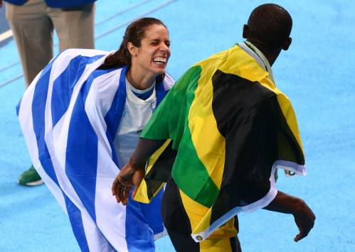 Στεφανίδη `χρυσή` και Μπολτ! Μαζί σε τρελές φωτογραφίες [pic]