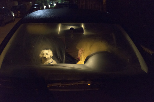 Σεισμός στα Γιάννενα: Την... έβγαλε στο αμάξι με το σκύλο! [pics]