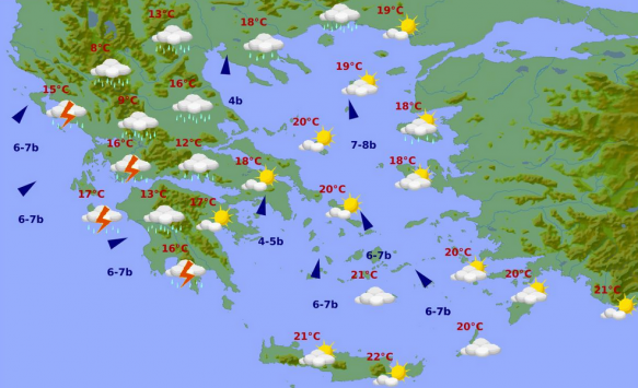 Καιρός: Σαρώνει η κακοκαιρία – Χάρτης