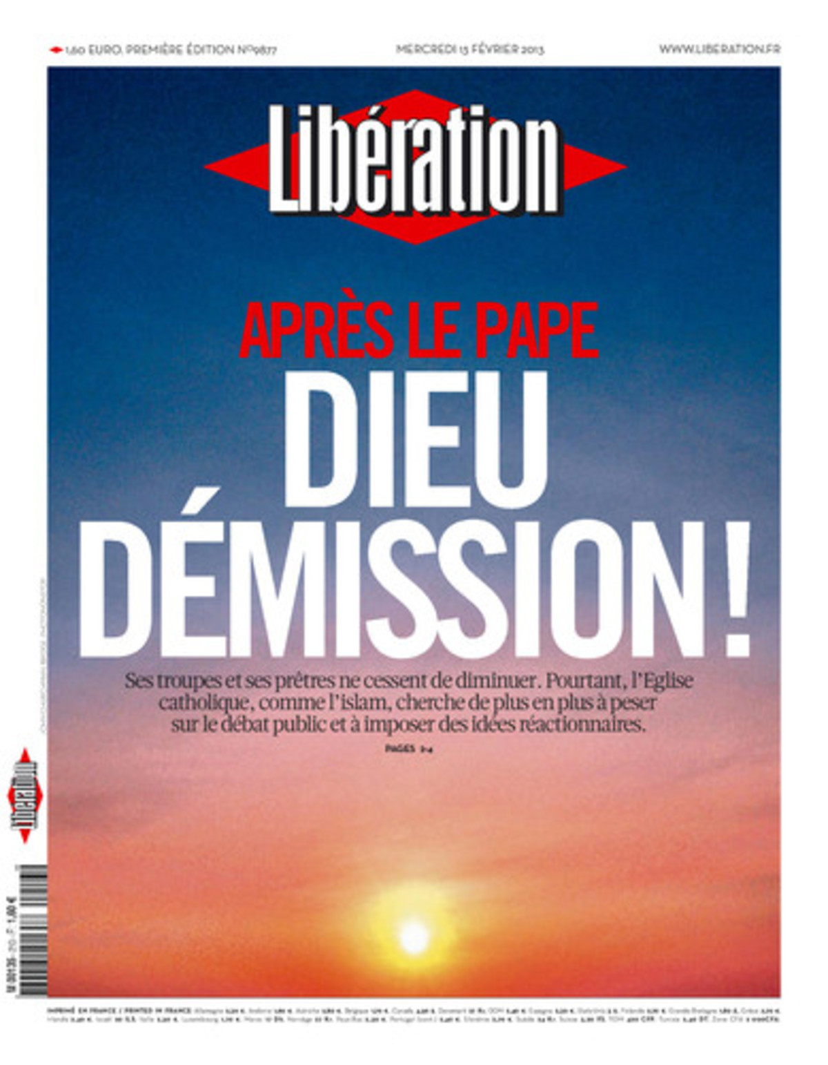Liberation: Θεέ, παραιτήσου κι εσύ! | Newsit.gr Liberation: Θεέ, παραιτήσου κι εσύ! | Newsit.gr