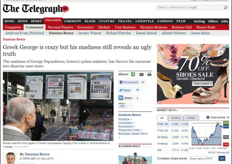 Telegraph: «Μα είναι τρελός ο Παπανδρέου;» | Newsit.gr Telegraph: «Μα είναι τρελός ο Παπανδρέου;» | Newsit.gr