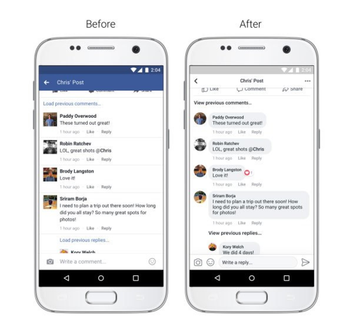 facebook comments redesign
