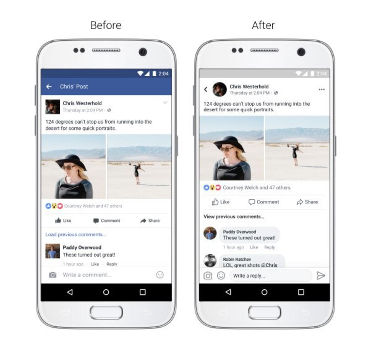 facebook comments redesign