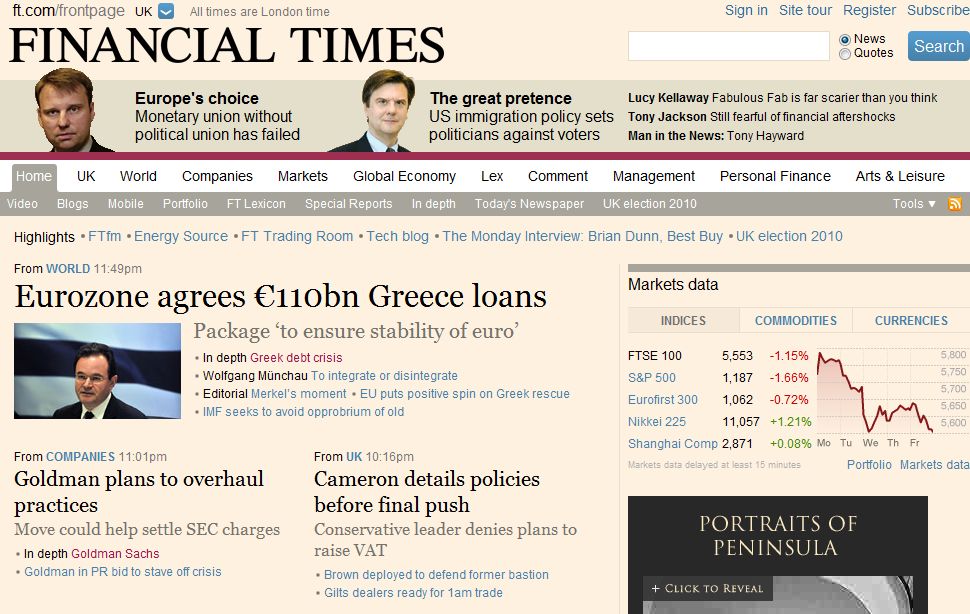 Η ευρωζώνη συμφώνησε για δάνειο στην Ελλάδα ύψους 110 δις ευρώ