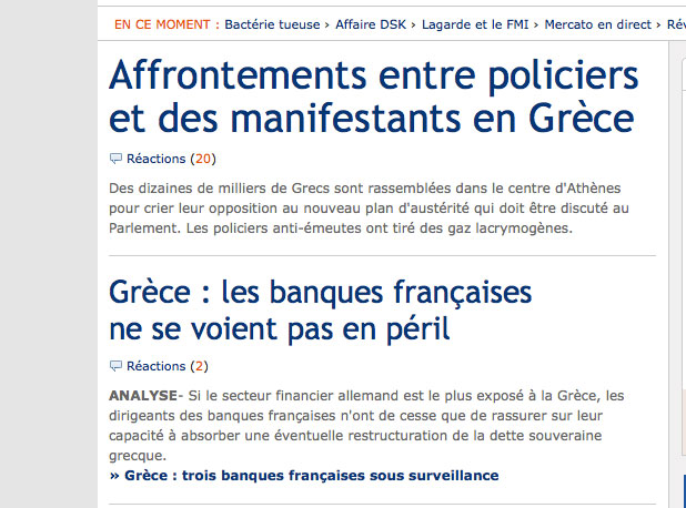 Le Figaro: "Συγκρούσεις ανάμεσα στην αστυνομία και τους διαδηλωτές"
