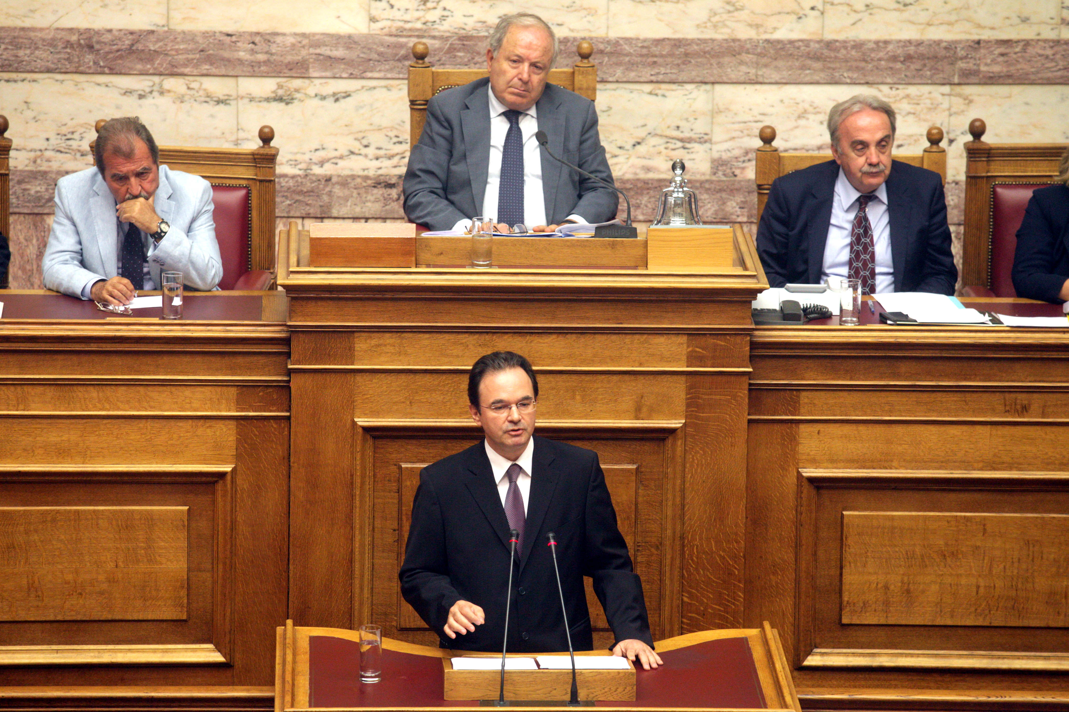 Ομιλία Γ. Παπακωνσταντίνου πριν την ψηφοφορία για παραπομπή του στο Ειδικό Δικαστήριο - ΦΩΤΟ EUROKINISSI
