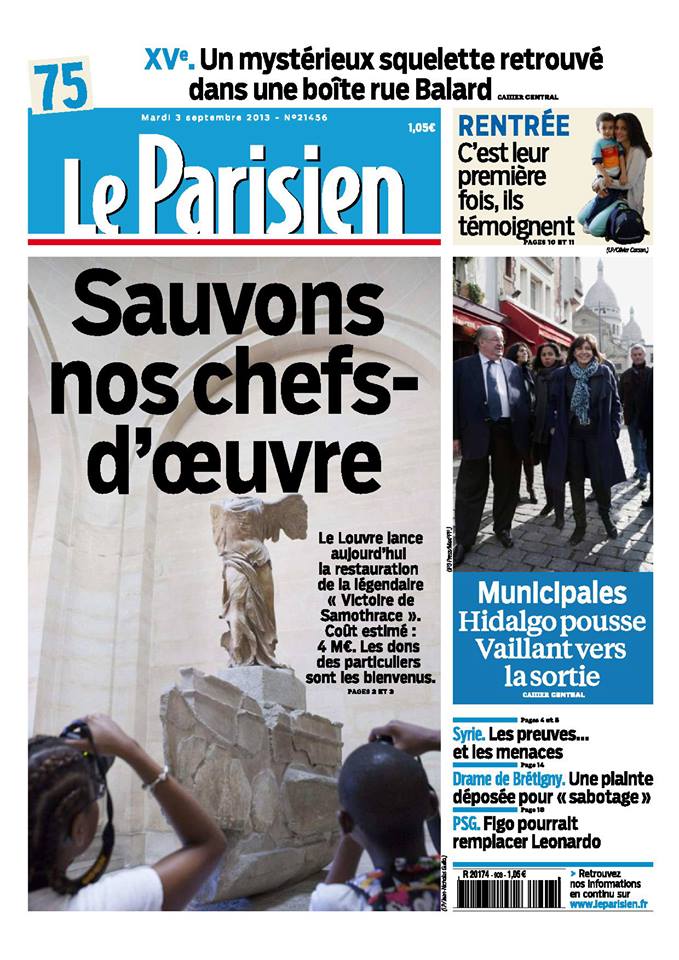 Το πρωτοσέλιδο της Parisien