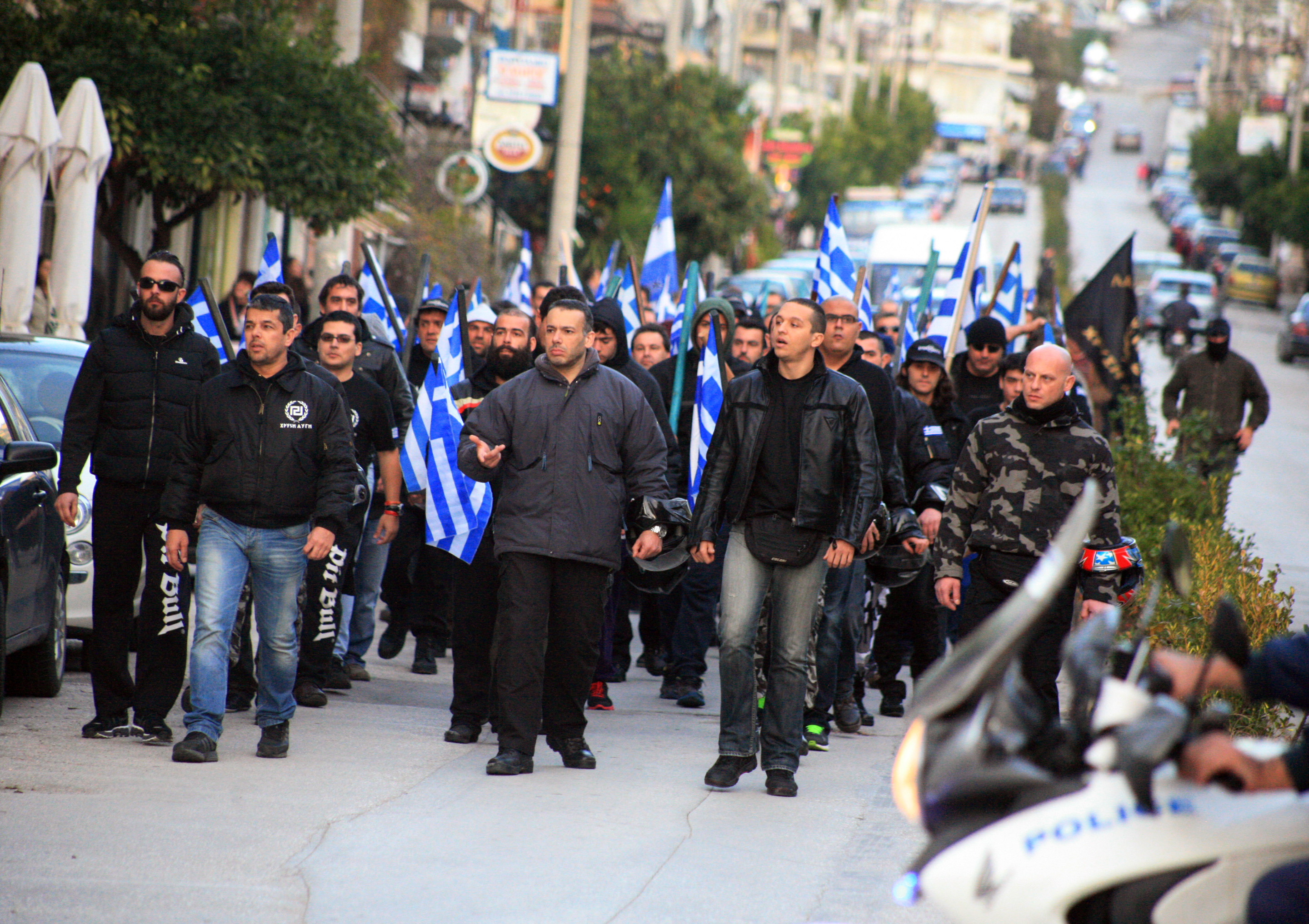 Επικεφαλής σε πορεία της Χρυσής Αυγής - ΦΩΤΟΓΡΑΦΙΑ EUROKINISSI