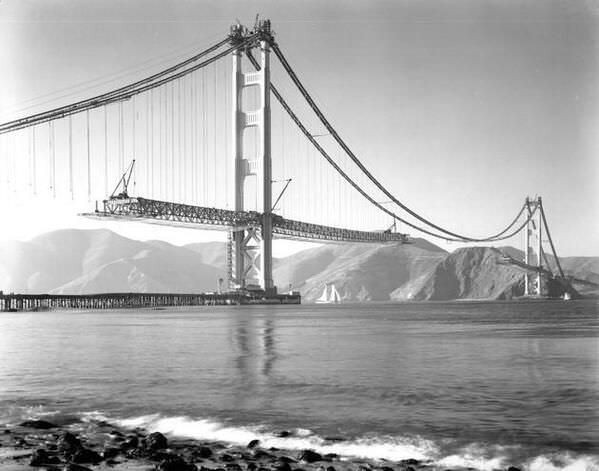 1937, η Golden Gate, γέφυγα σύμβολο του Σαν Φρανσίσκο υπό κατασκευή
