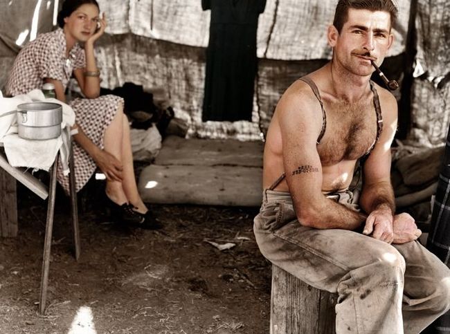 Άνεργος ξυλουργός και η γυναίκα του το 1939