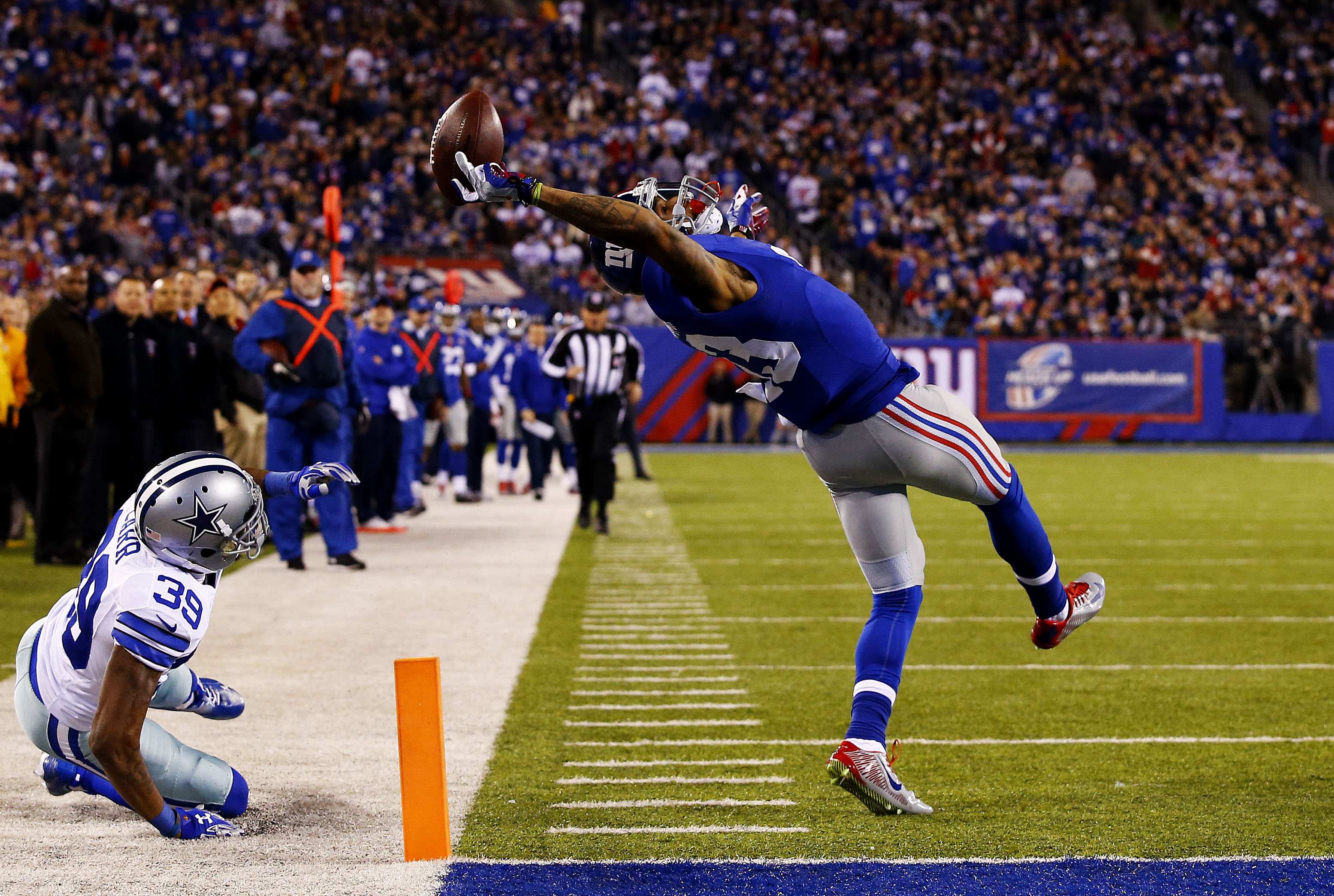 Al Bello | Φωτογραφία του Odell Beckham των New York Giants εν δράσει σε αγώνα με τους Dallas Cowboys στο MetLife Stadium στο Νιου Τζέρσεϊ