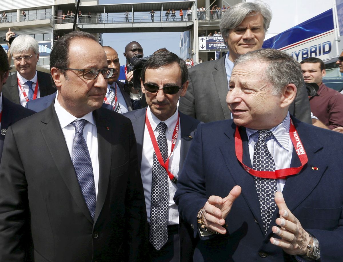 Ο Γάλλος πρόεδρος με τον πρόεδρος της FIA, Jean Todt
