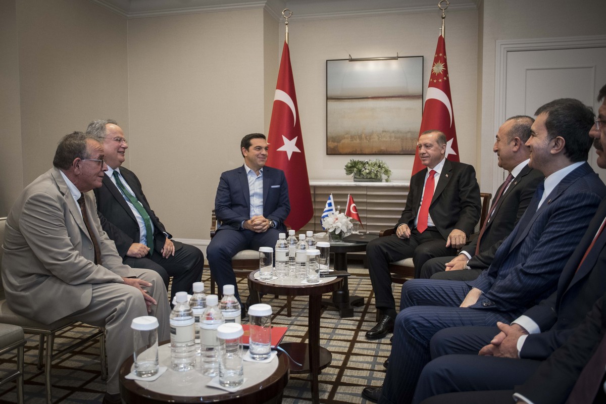 Με τον Τούρκο πρόεδρο, Ρετζέπ Ταγίπ Ερντογάν