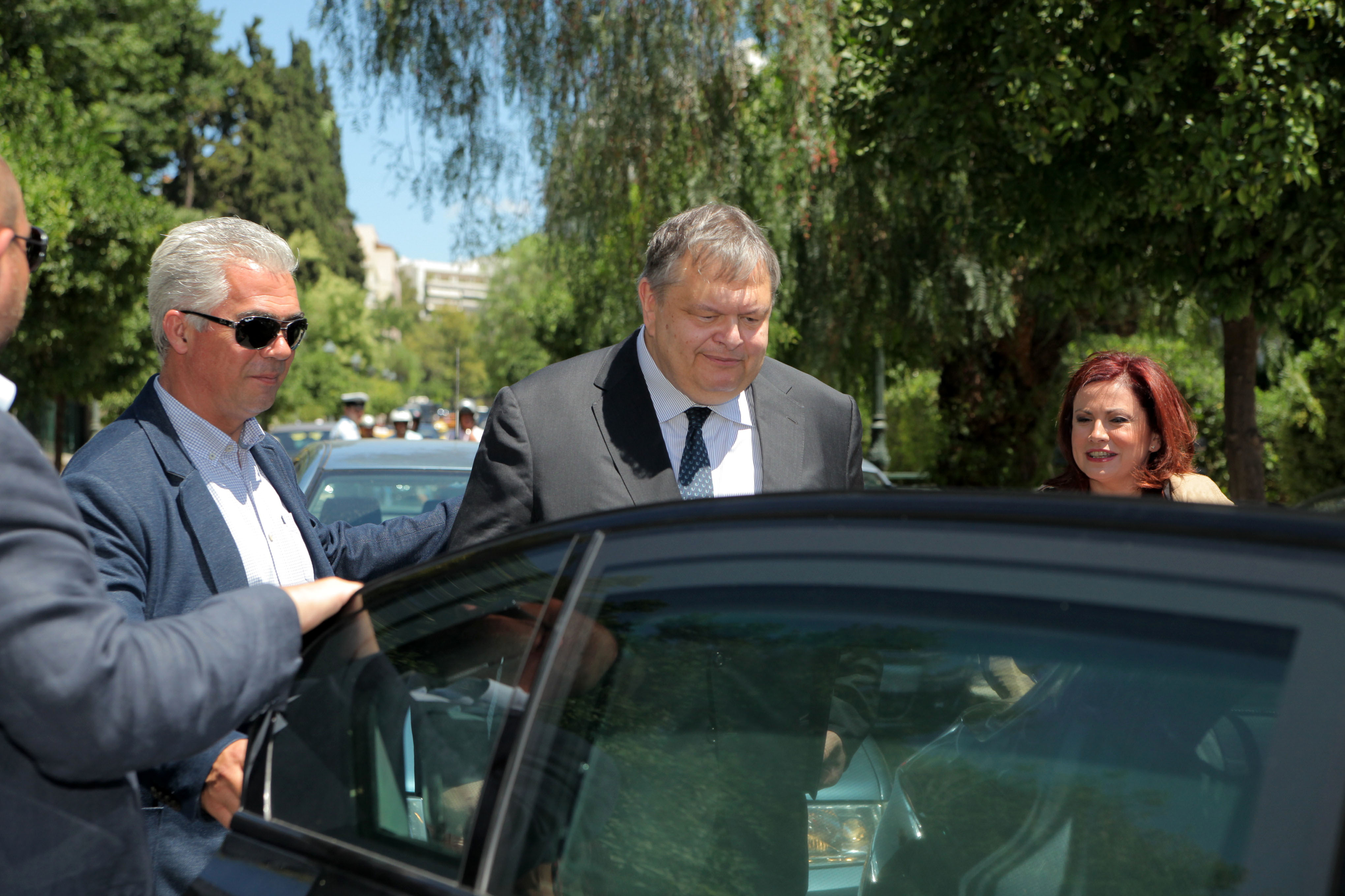 Ο κ. Βενιζέλος αποχωρεί από το Μαξίμου ΦΩΤΟ EUROKINISSI