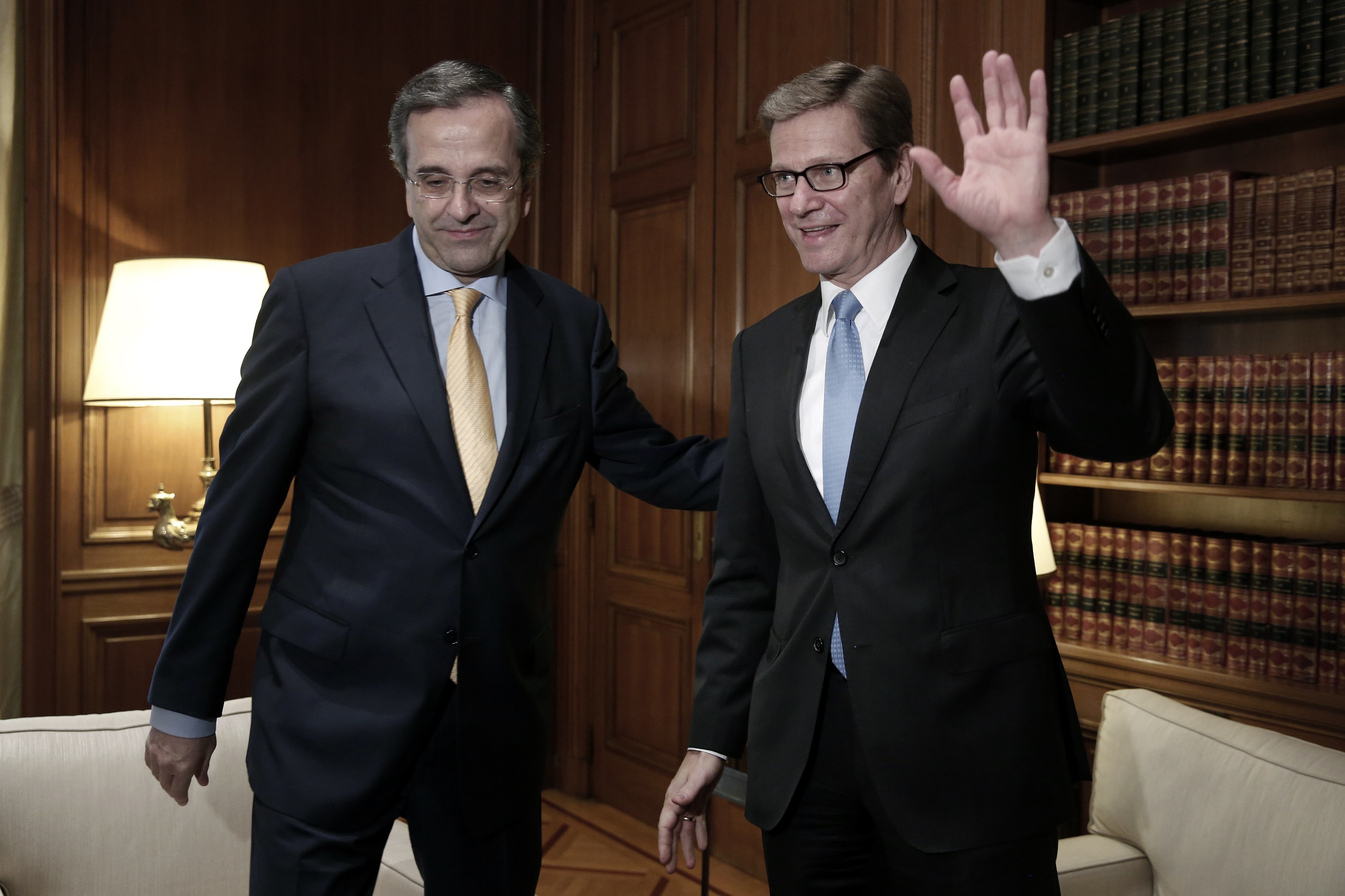 Ο Γερμανός υπουργός Εξωτερικών με τον Έλληνα πρωθυπουργό στην πρόσφατη επίσκεψή του στην Αθήνα στις 4 Ιουλίου ΦΩΤΟ REUTERS