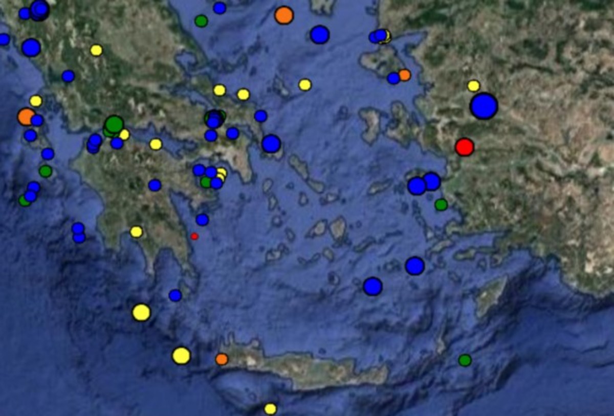 Ο χάρτης του σεισμού από το Γεωδυναμικό Ινστιτούτο