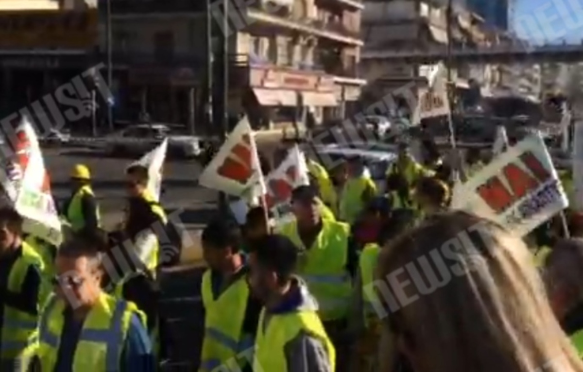 Συνθήματα μεταλλωρύχων στην Αθήνα