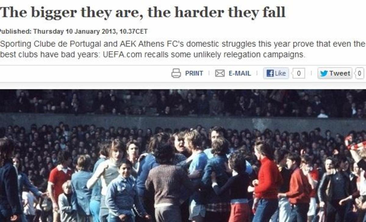 Η UEFA για τον κίνδυνο υποβιβασμού της ΑΕΚ