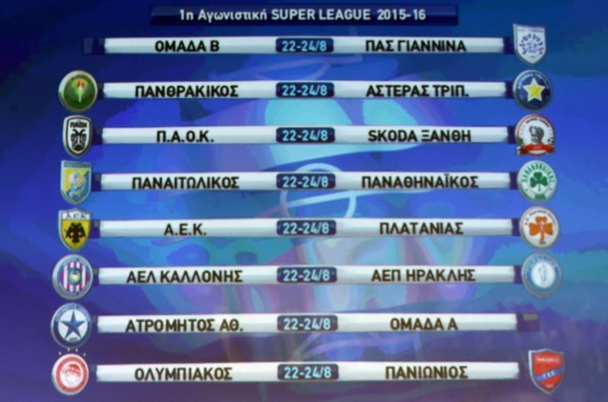Kλήρωση Super League: Διαδοχικά ντέρμπι μεταξύ Ολυμπιακού, Παναθηναϊκού, ΠΑΟΚ και ΑΕΚ