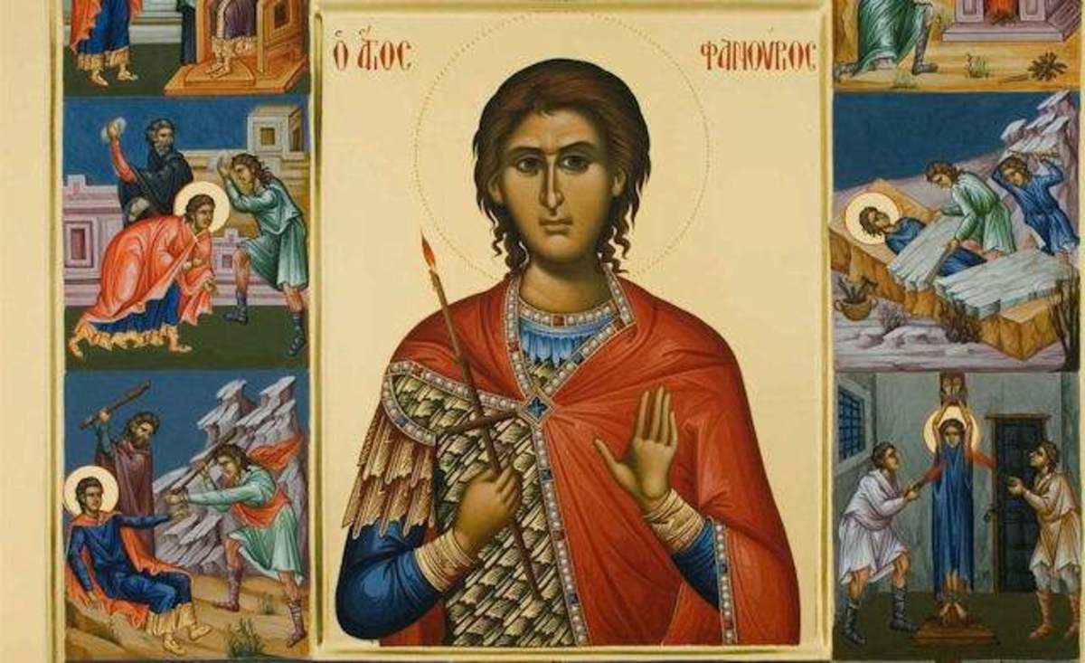 Η εικόνα του Αγίου Φανουρίου που μαρτυρά τη ζωή του