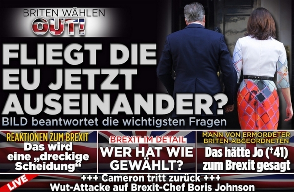 Το Brexit στα γερμανικά πρωτοσέλιδα: “Μαύρη μέρα για την Ευρώπη” – “Ευρωπαϊκή Συντέλεια”