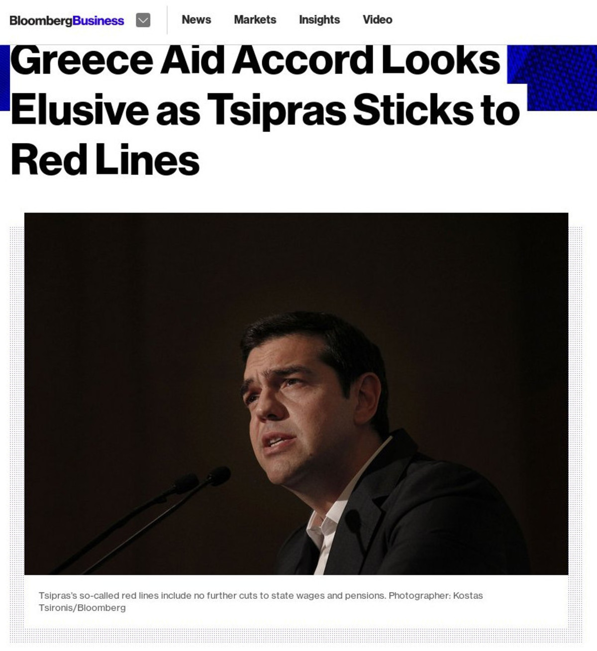 Bloomberg: Απίθανο να επιτευχθεί συμφωνία με την Ελλάδα