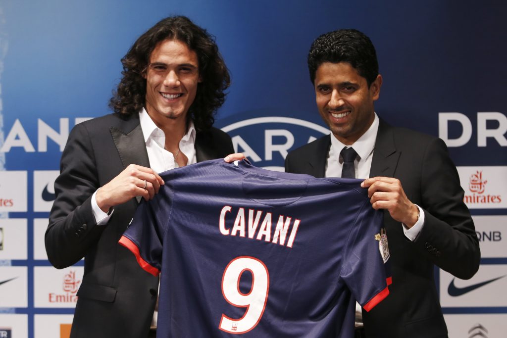 Ο Ουρουγουανός επιθετικός με τον ιδιοκτήτη της Παρί Σεν Ζερμέν