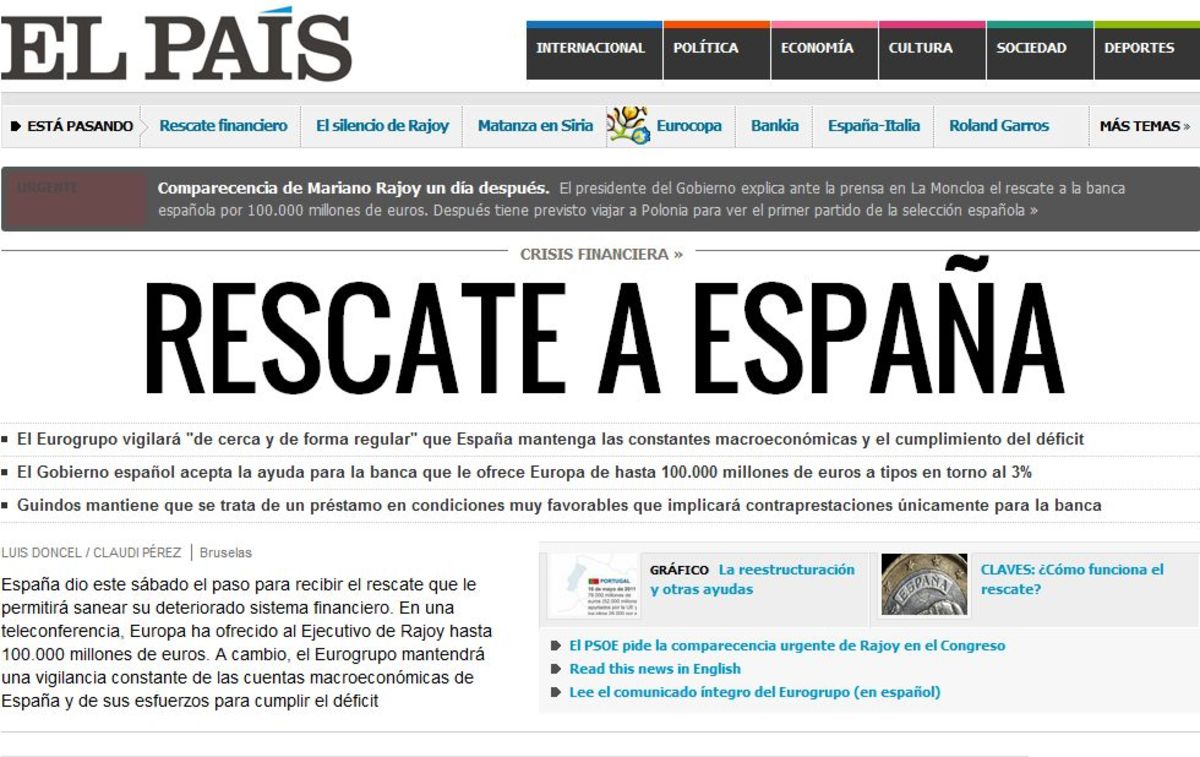 “Σωτηρία για την Ισπανία” – “Διάσωση χωρίς ταπείνωση”