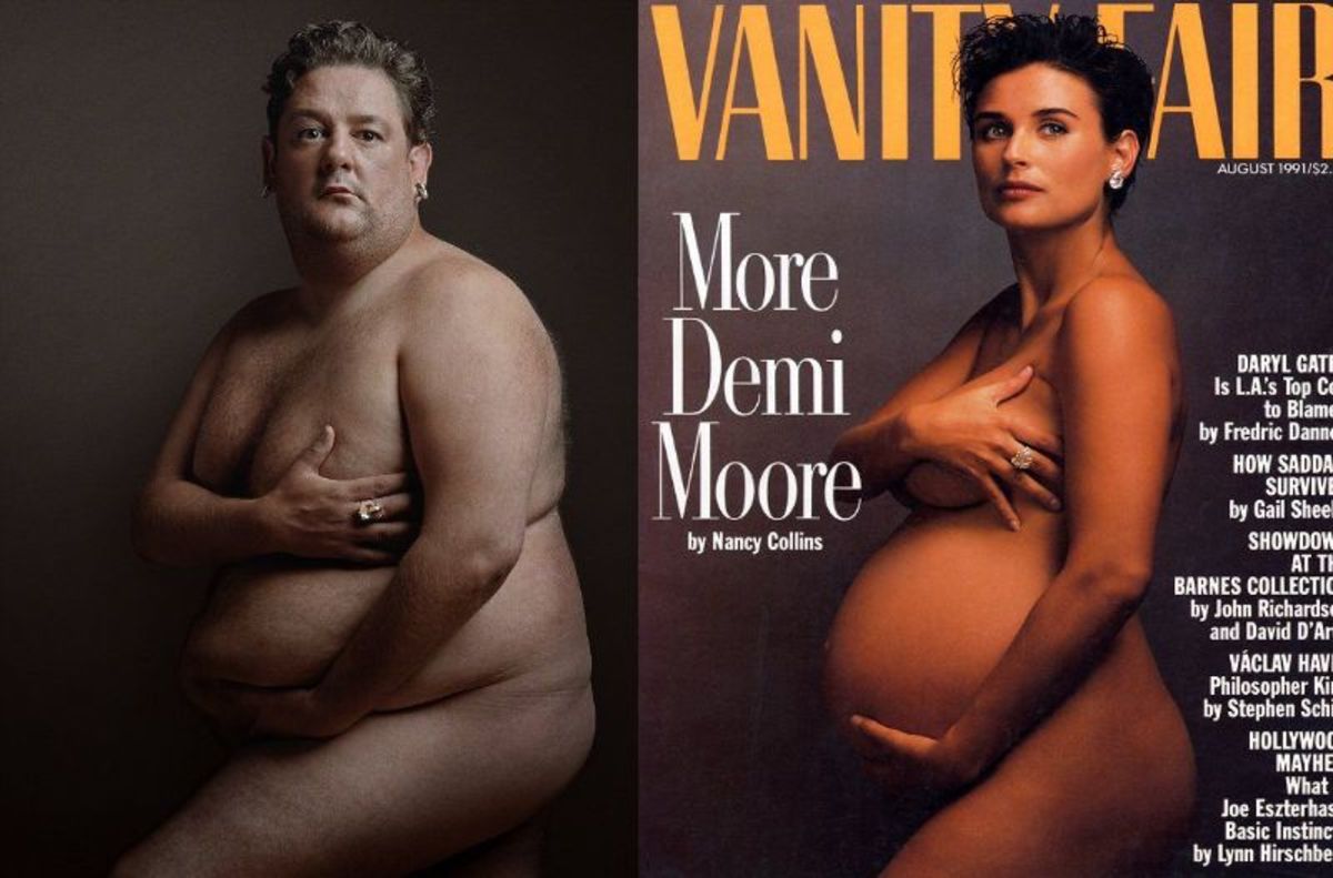 Πόζαρε γυμνός και… έγκυος όπως η Ντέμι Μουρ!