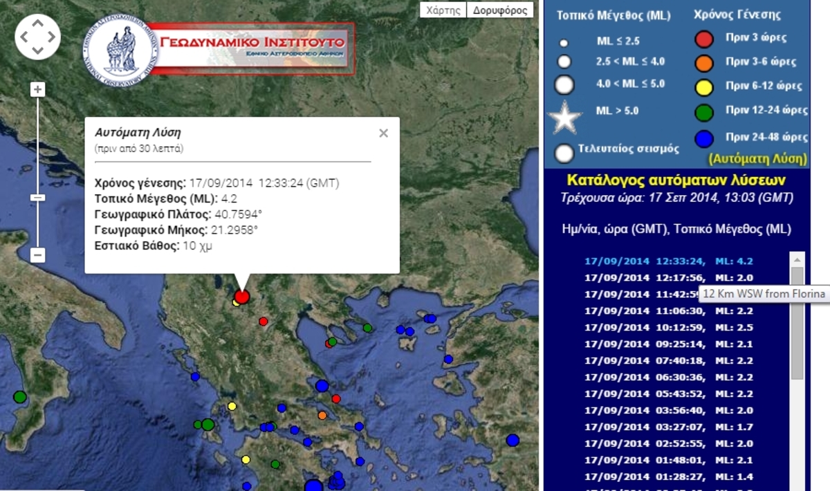 ΦΩΤΟ από Γεωδυναμικό Ινστιτούτο