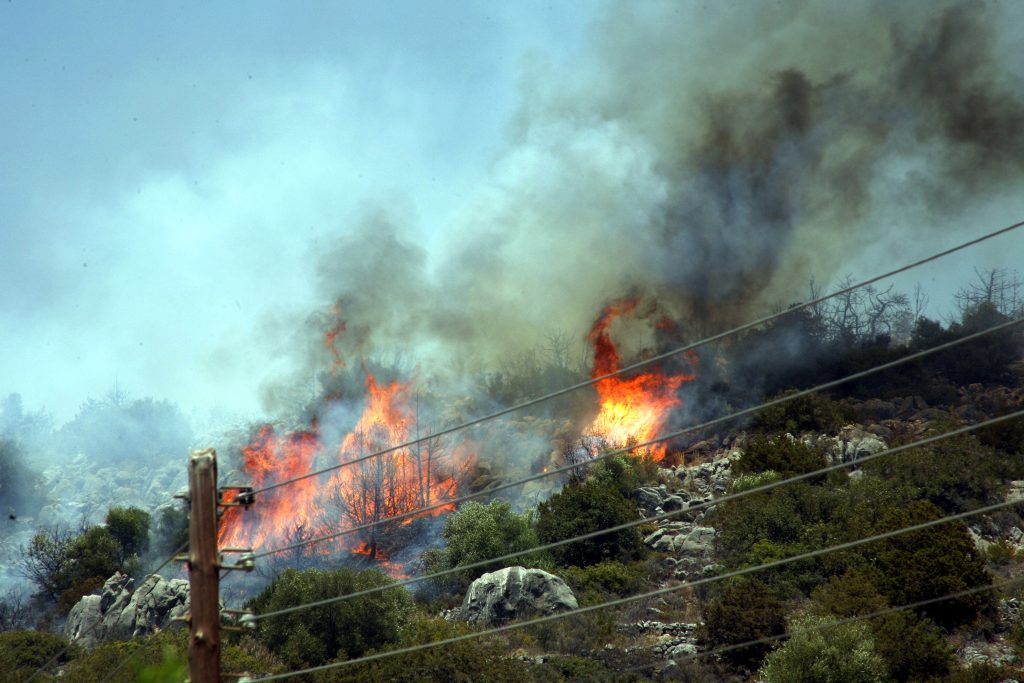 Μεγάλη πυρκαγιά έξω από τη Λαμία – Σταματημένα τα τρένα στο Λιανοκλάδι