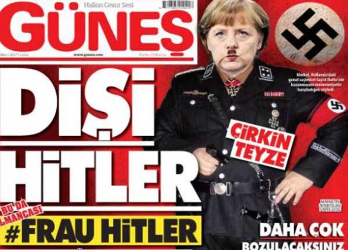 Εφημερίδα Günes για Μέρκελ: «Χίτλερ στο γυναικείο» [pics]