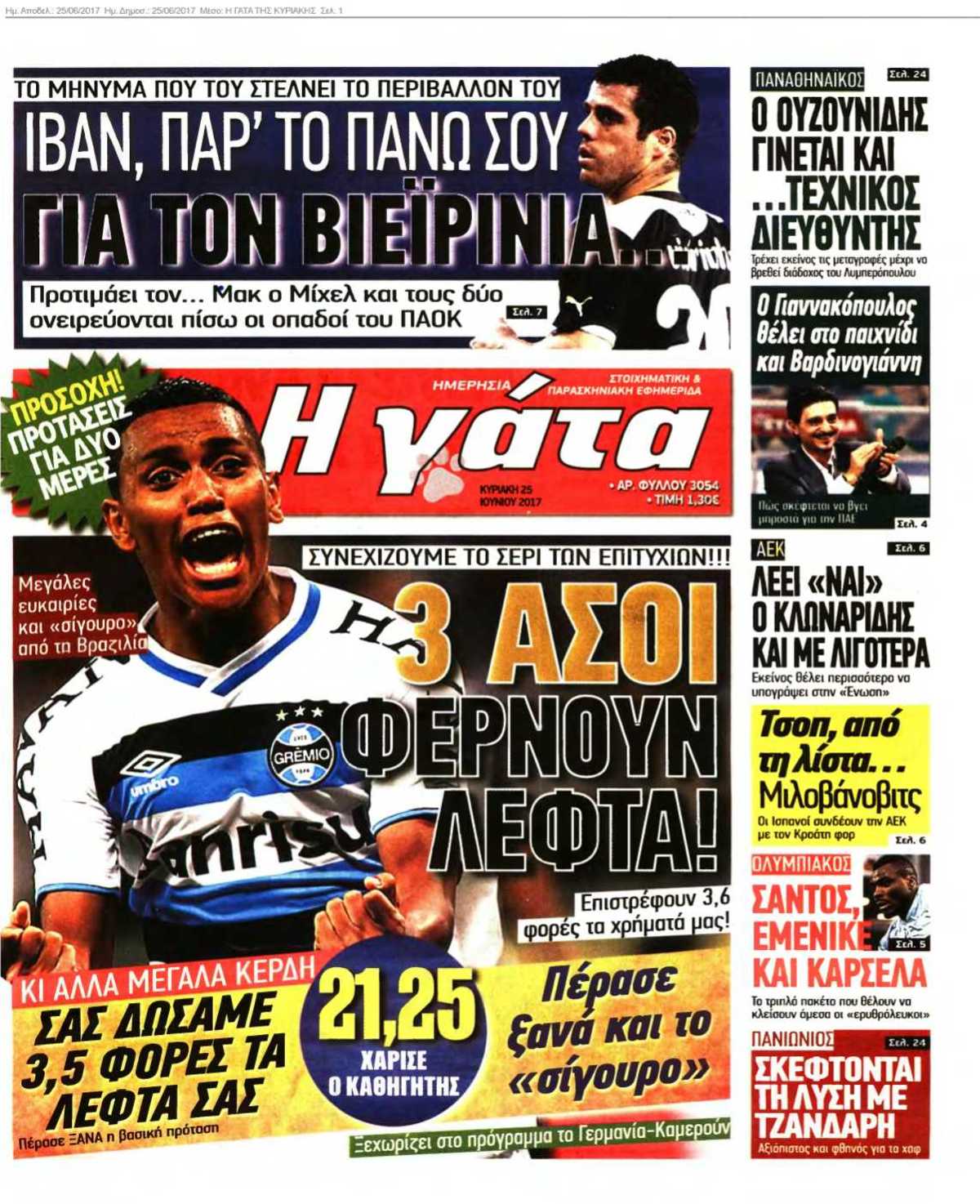 Η ΓΑΤΑ ΤΗΣ ΚΥΡΙΑΚΗΣ 25-06-2017