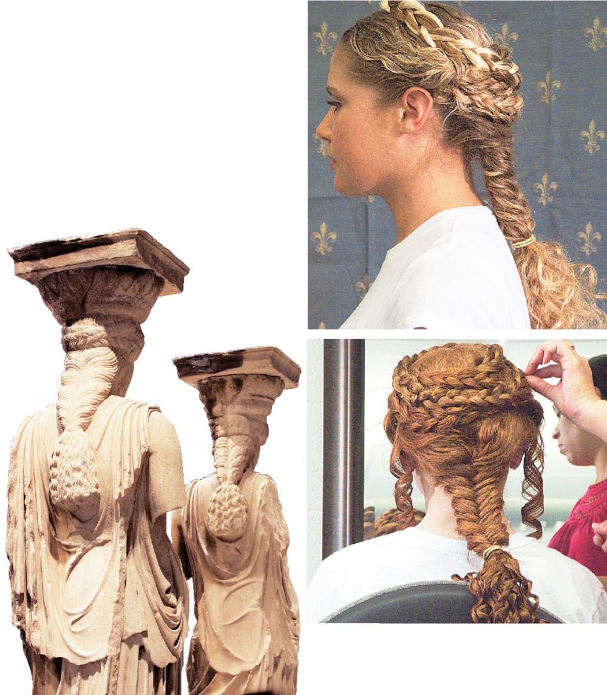 Οι 5 κοπέλες χτενίστηκαν ακριβώς όπως είναι τα γλυπτά των Καρυάτιδων. ΦΩΤΟ