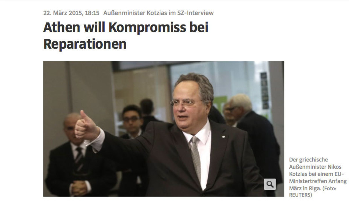 “Η Αθήνα θέλει συμβιβασμό για τις γερμανικές αποζημιώσεις”