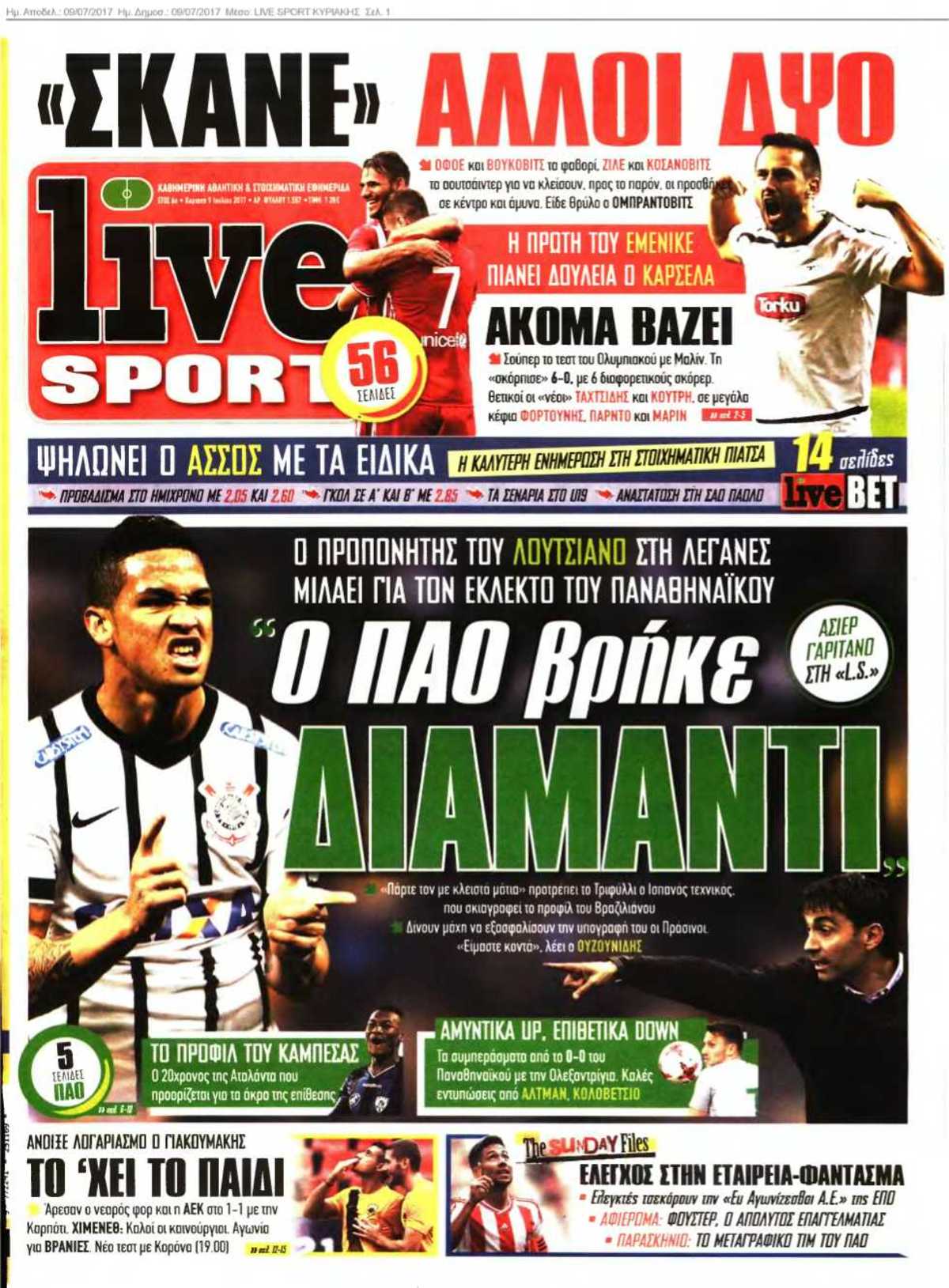 LIVE SPORT ΚΥΡΙΑΚΗΣ 09-07-2017