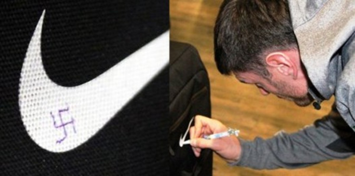 Χαμός με Λαβρίνοβιτς! Ζωγράφισε τη σβάστικα στην τσάντα του (ΦΩΤΟ)