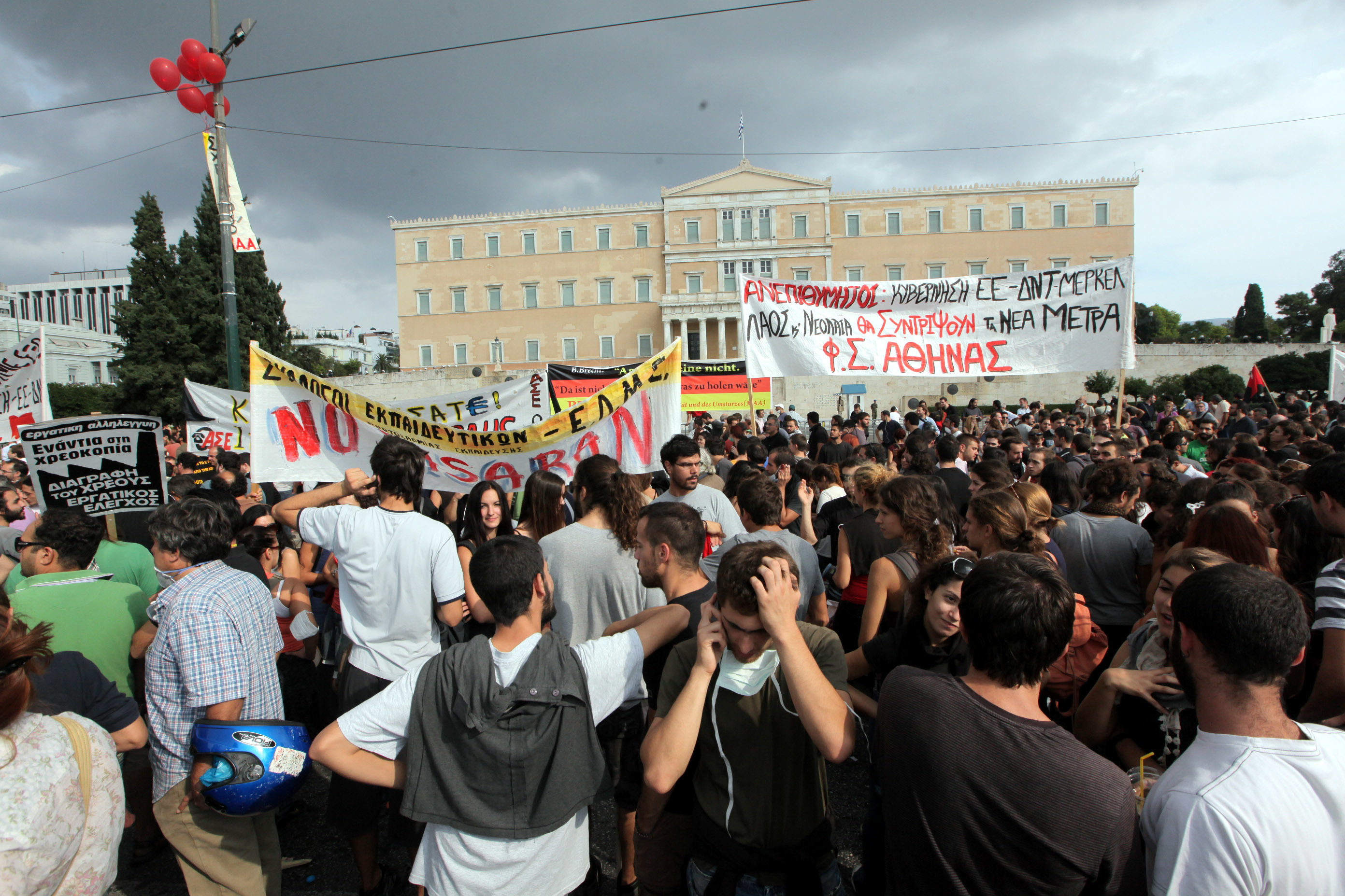 Από τη διαδήλωση για την επίσκεψη Μέρκελ τον Οκτώβριο του 2012. ΦΩΤΟ EUROKONISSI