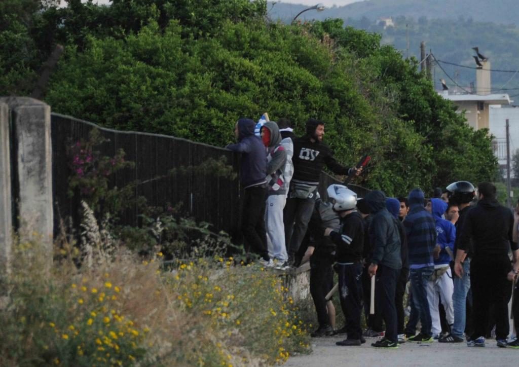 Στιγμιότυπο από τα χθεσινά επεισόδια - ΦΩΤΟ EUROKINISSI