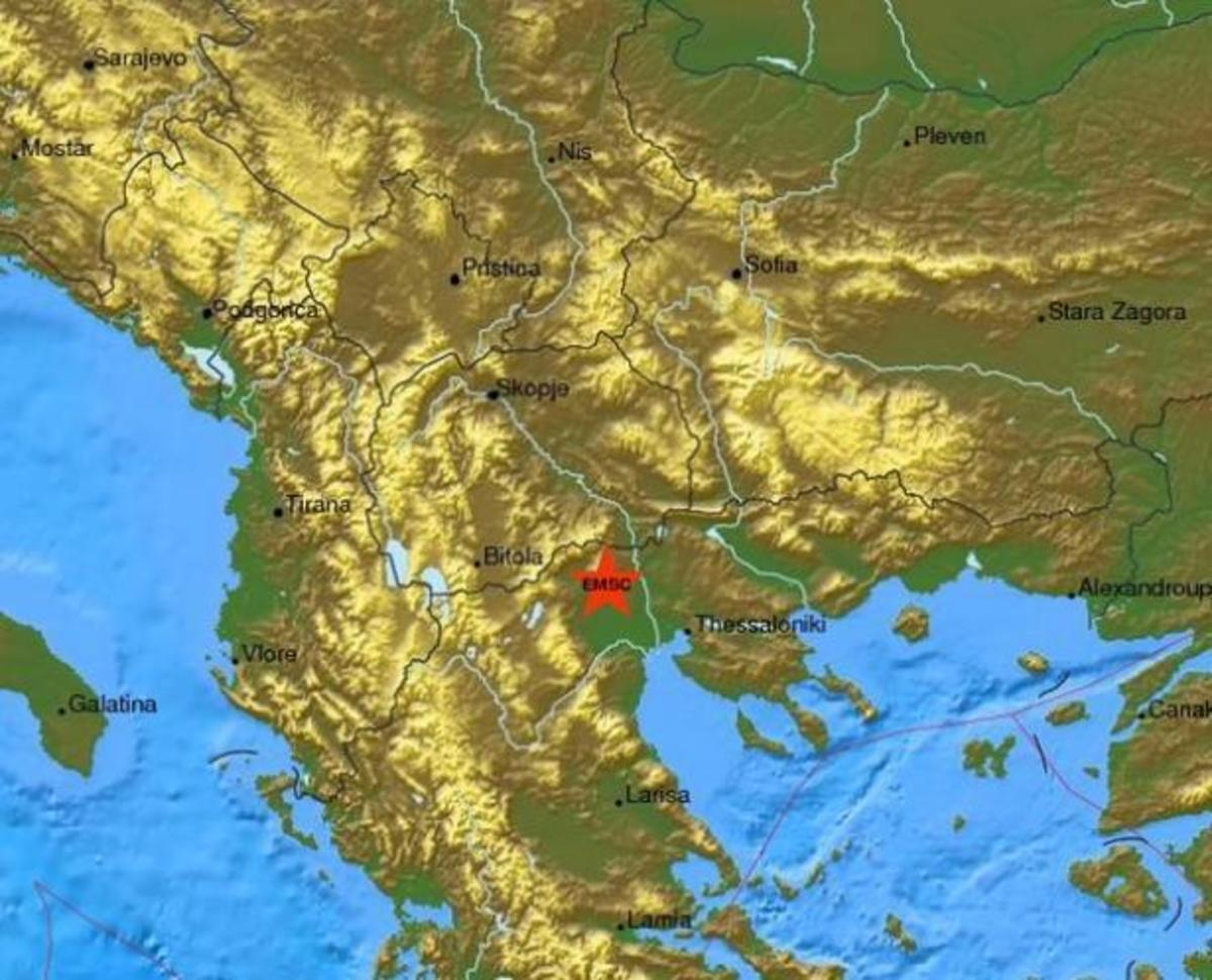 Ο χάρτης του σεισμού από το Ευρωμεσογειακό Σεισμολογικό Κέντρο