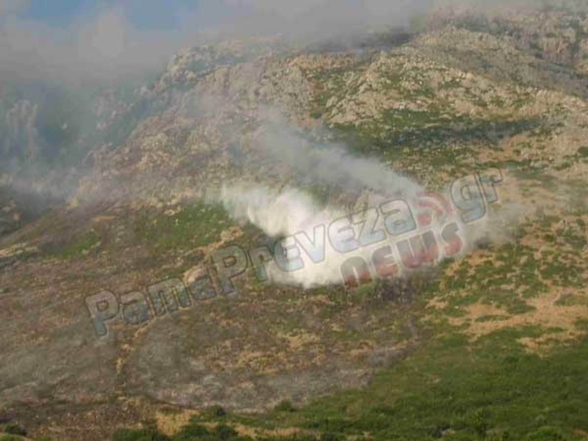 Καίει ακόμη η φωτιά στην Πρέβεζα – Στάχτη πάνω από 180 στρέμματα